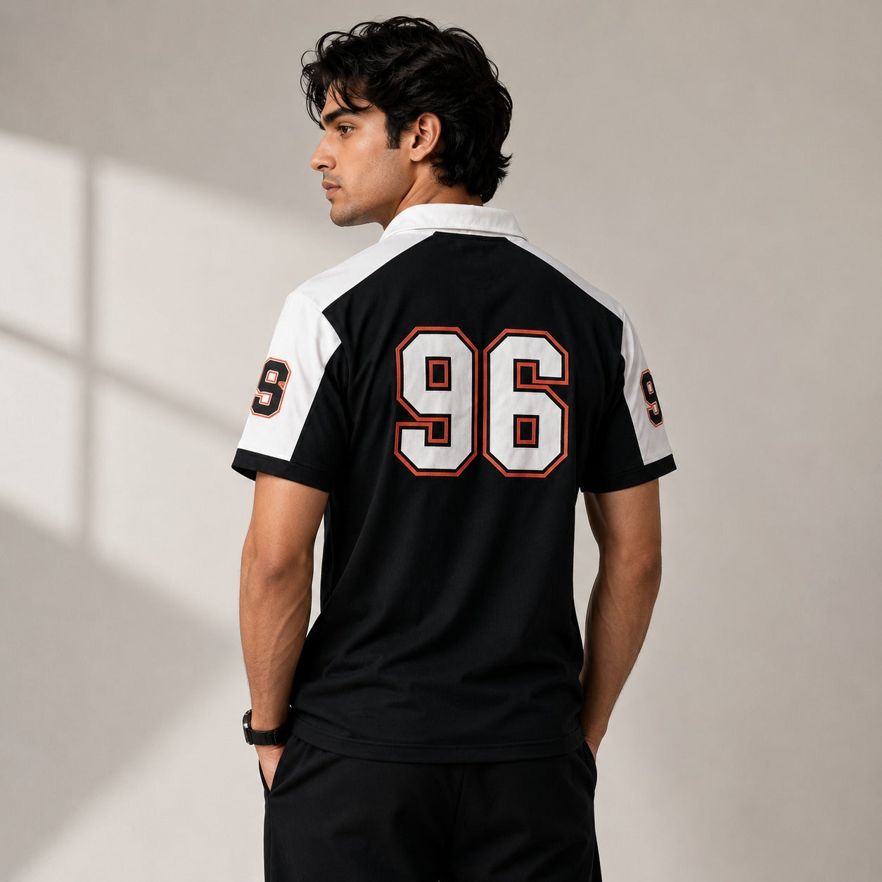 Men's 96 Contrast Panel Zip Polo Shirt