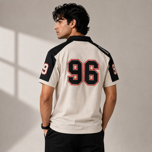 Men's 96 Contrast Panel Zip Polo Shirt
