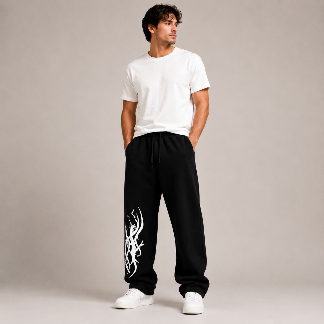 Tribal Side Print Baggy Trouser