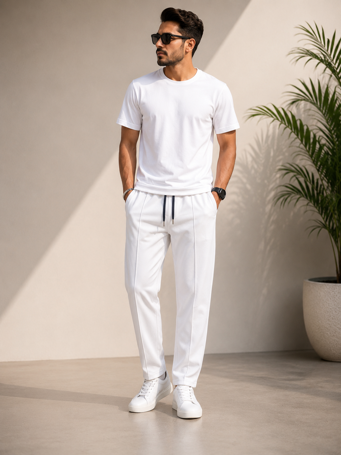 Pin Tag Straight Trousers