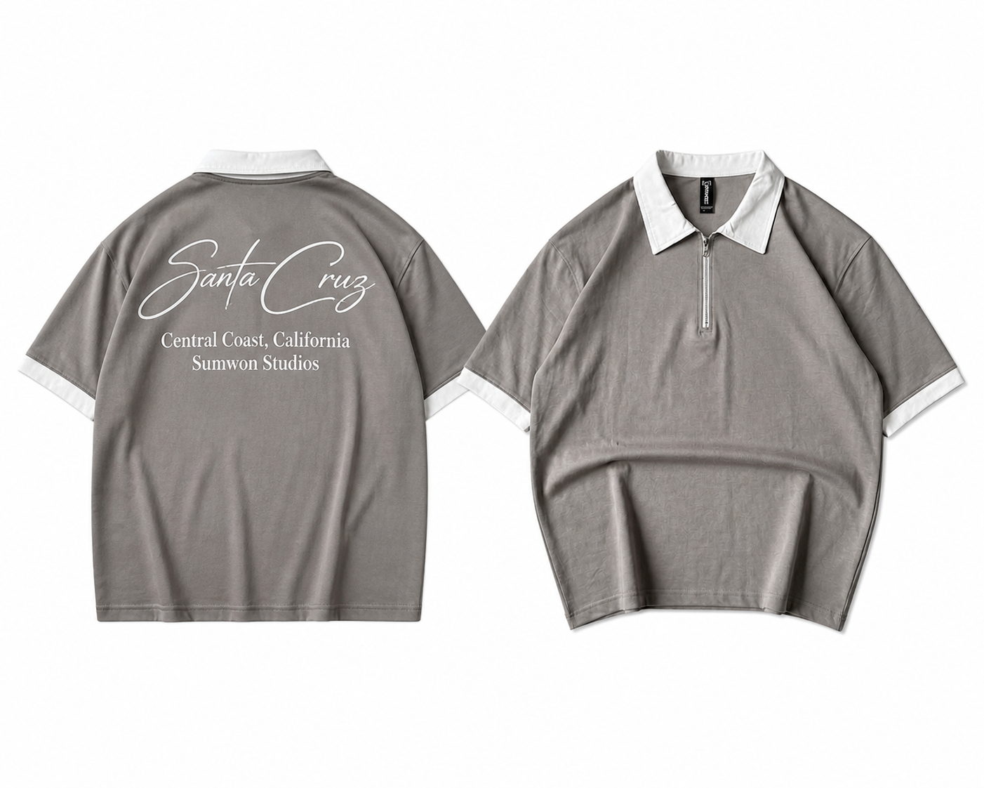 Back Printed Zip Polo Dropshoulder