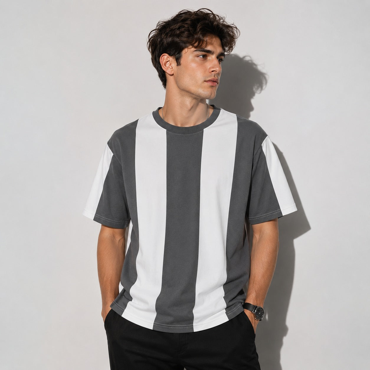 Stripe Printed Dropshoulder
