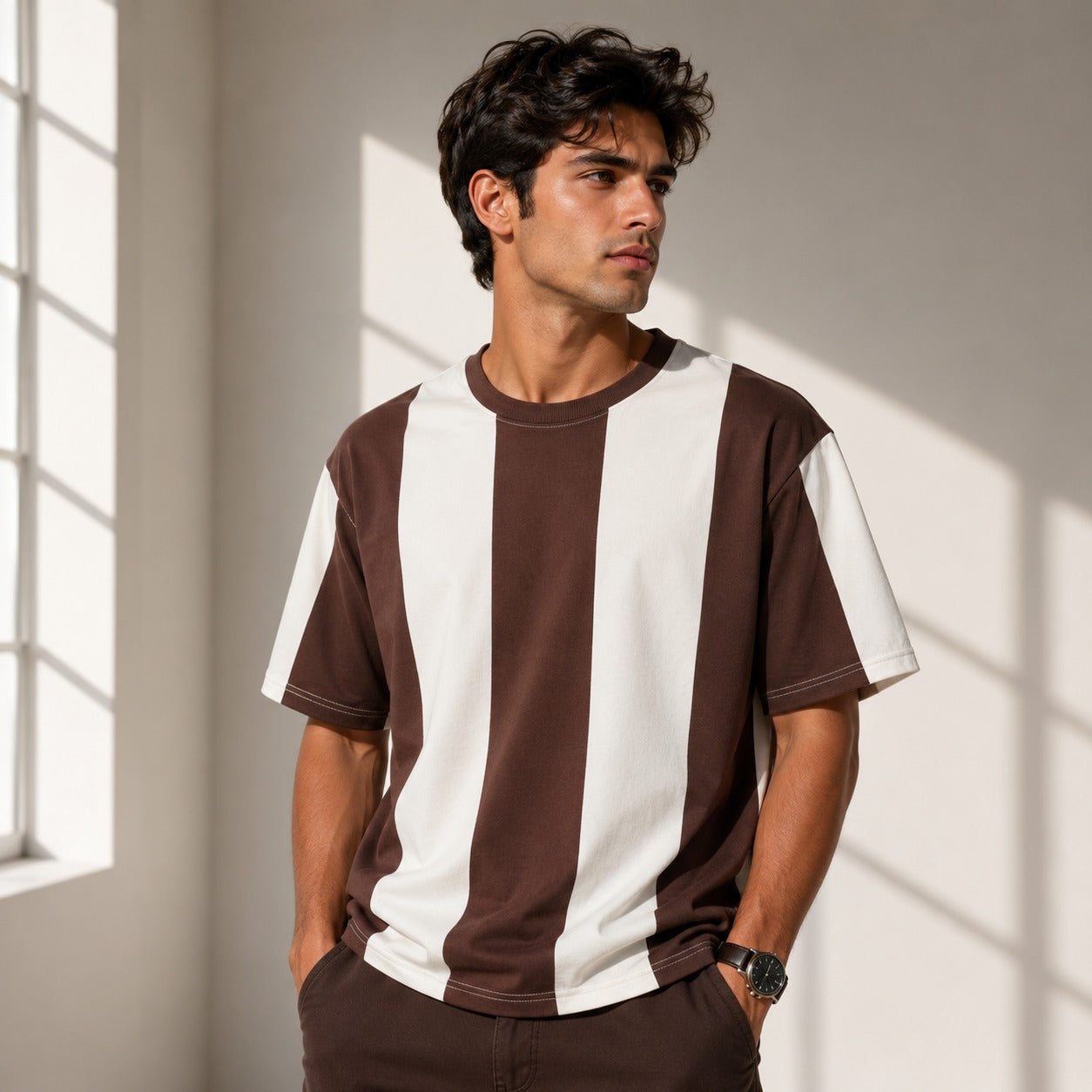 Stripe Printed Dropshoulder