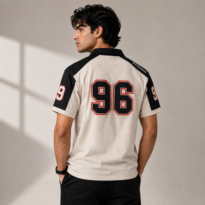 Men's 96 Contrast Panel Zip Polo Shirt