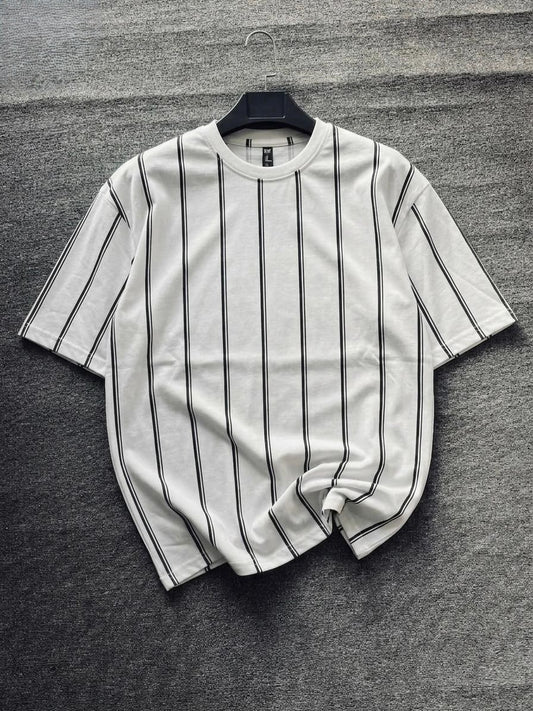 Stripe Printed Drop Shoulder