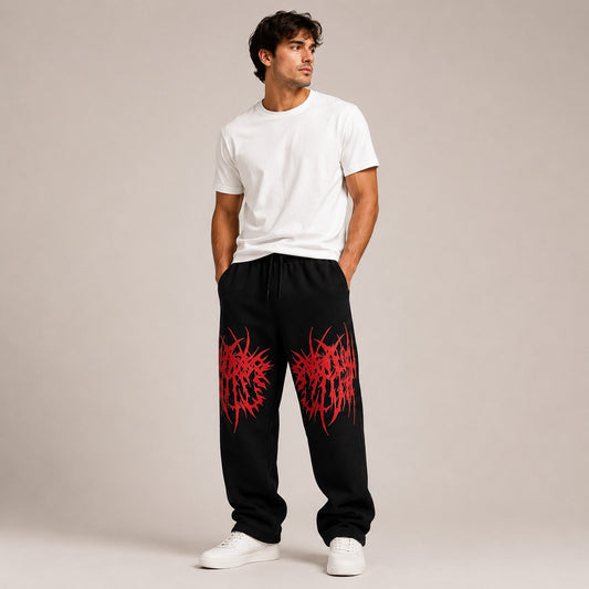 Tribal Flame Print Baggy Trouser