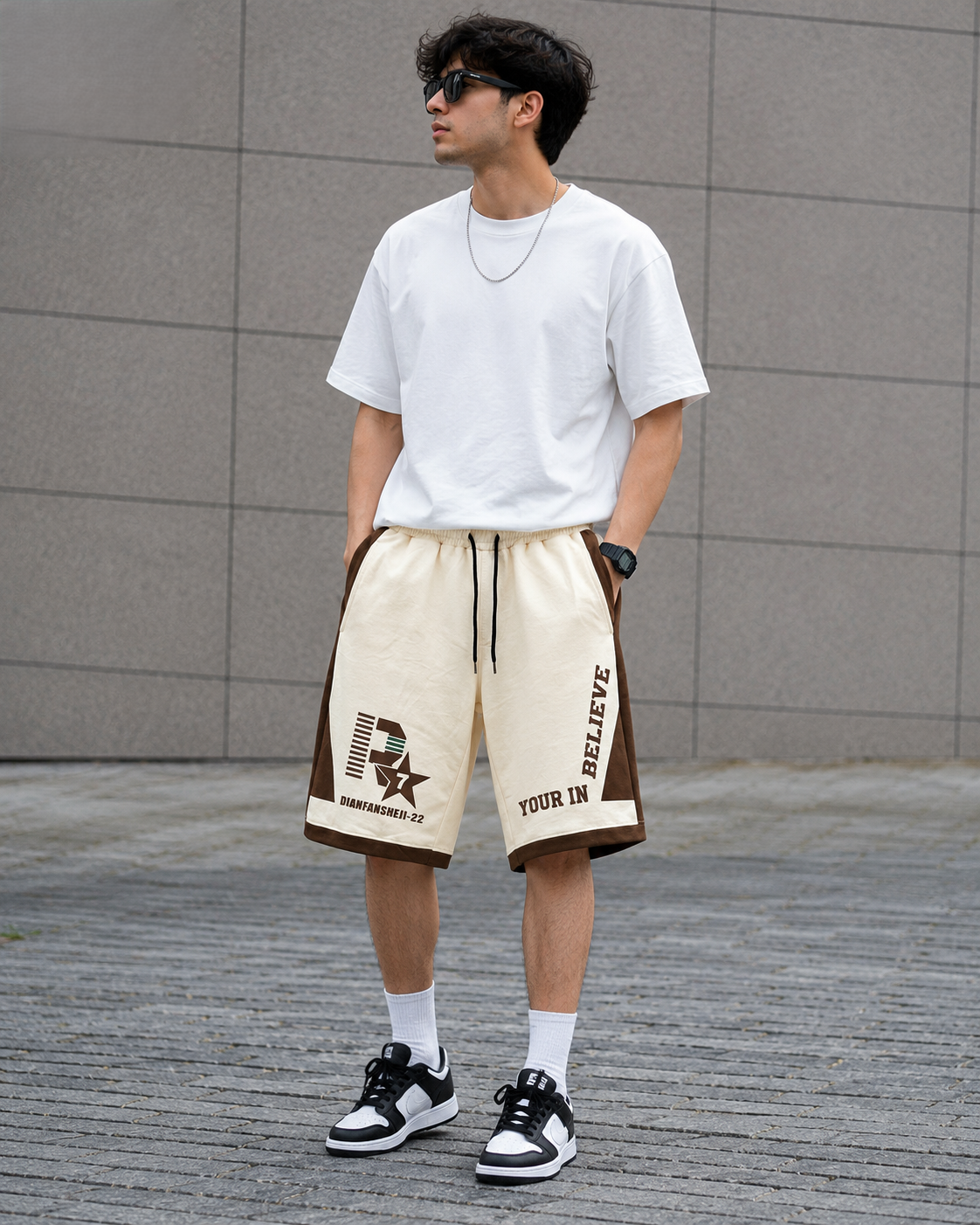 R7 Printed Panel Shorts