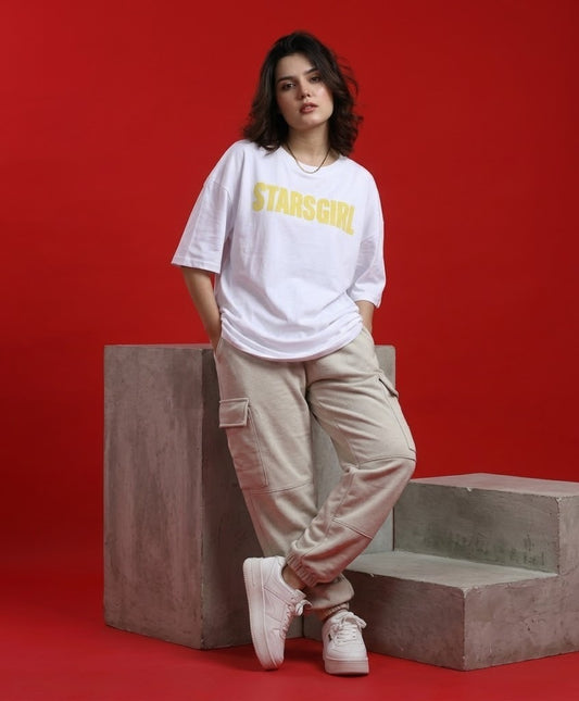 Stars Girl Oversized Drop Shoulder For Womens
