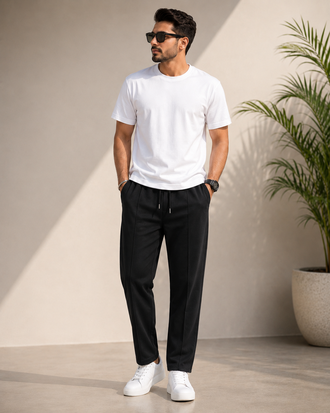 Pin Tag Straight Trousers