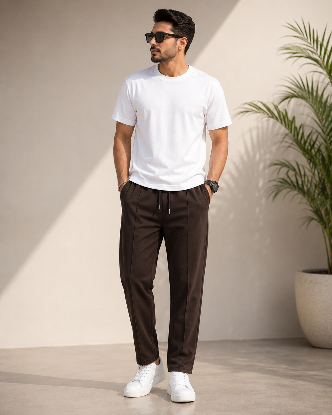 Pin Tag Straight Trousers