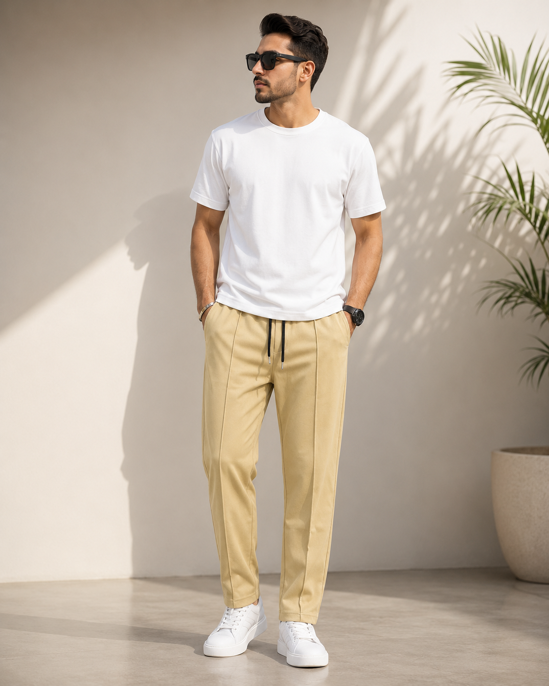 Pin Tag Straight Trousers