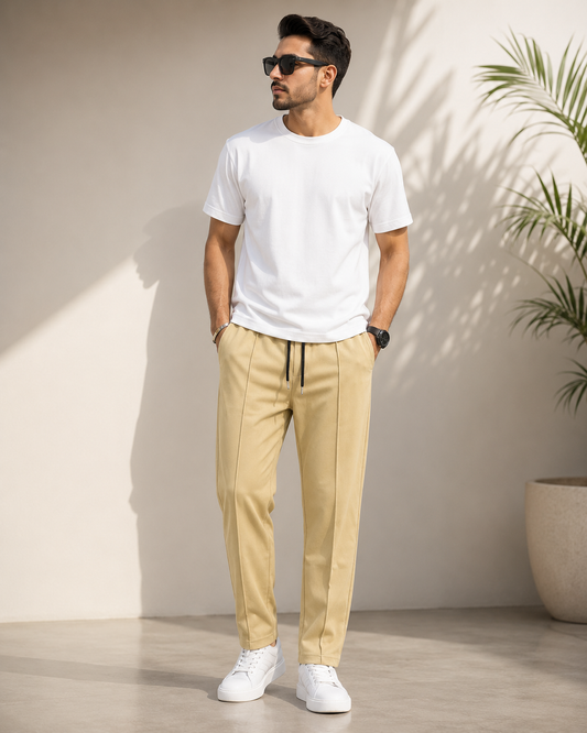 Pin Tag Straight Trousers