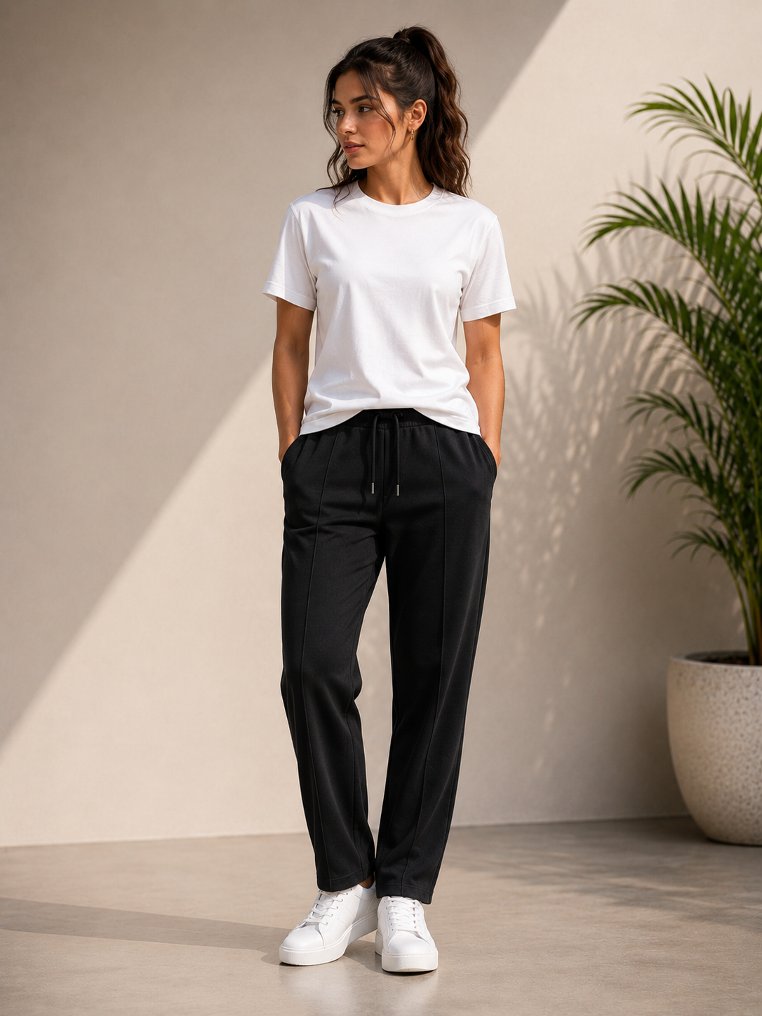 Pin Tag Straight Trousers