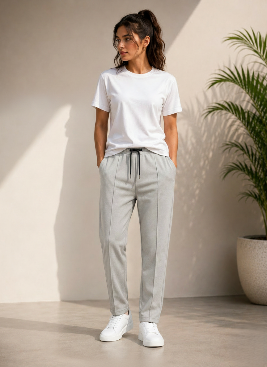 Pin Tag Straight Trousers