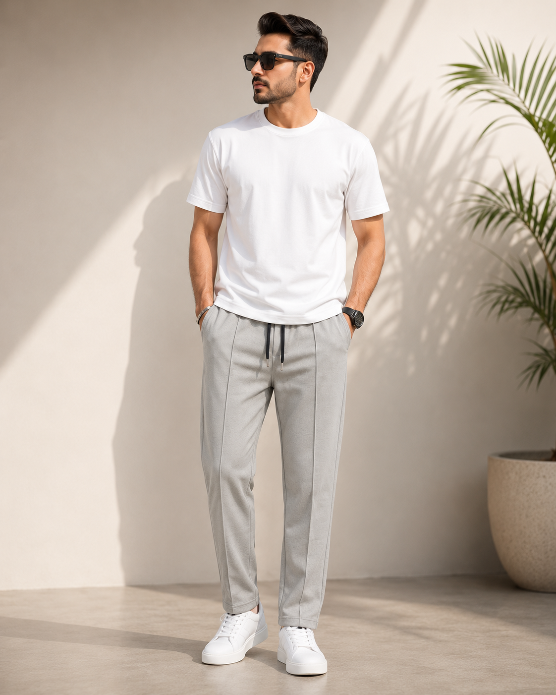 Pin Tag Straight Trousers