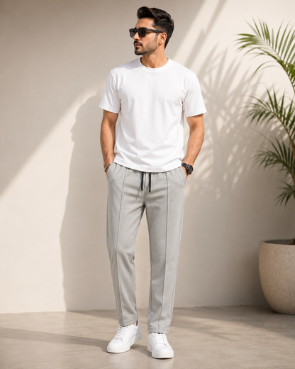 Pin Tag Straight Trousers