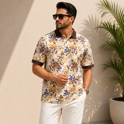 Multi Printed Collar Polo