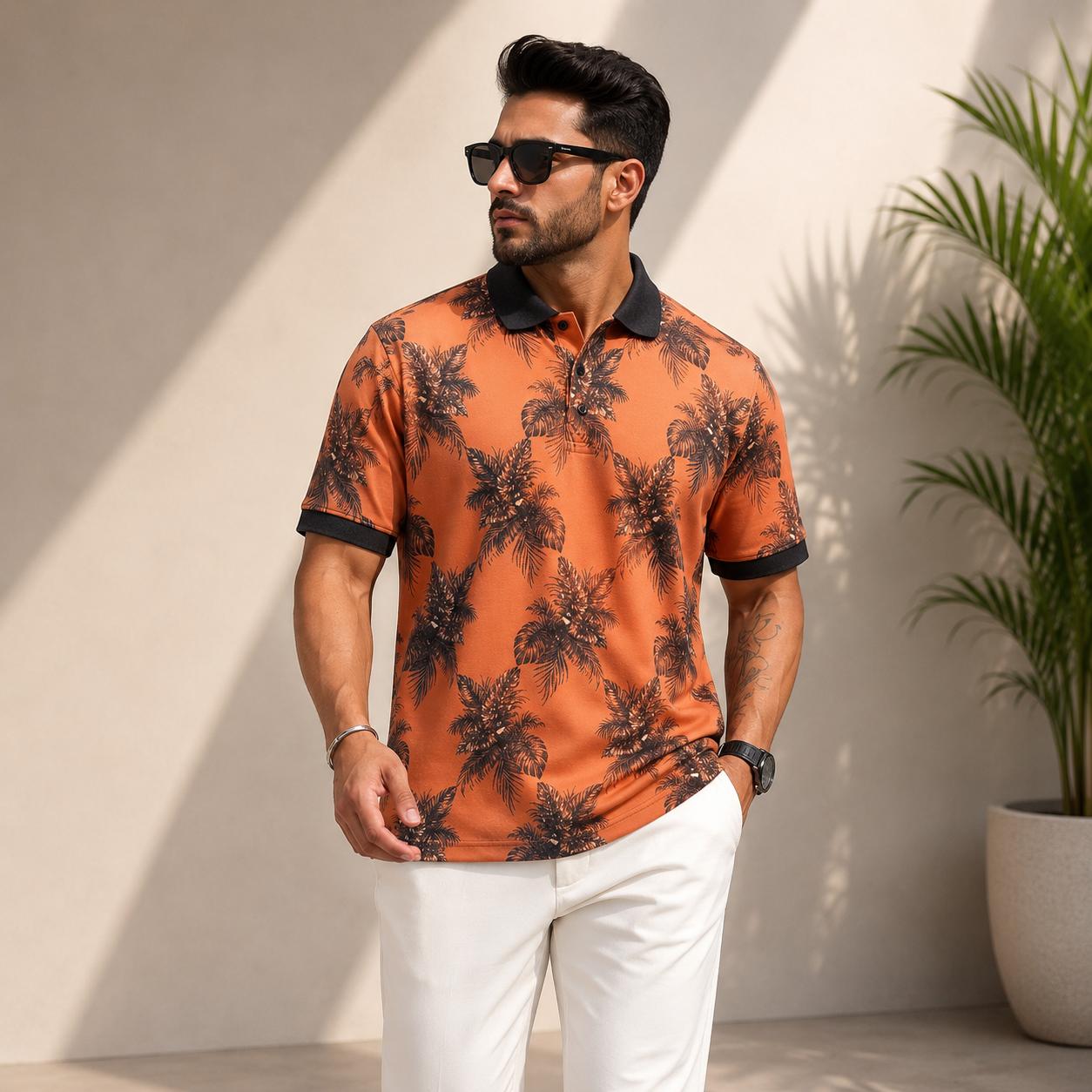 Multi Printed Collar Polo
