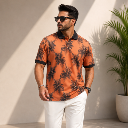 Multi Printed Collar Polo