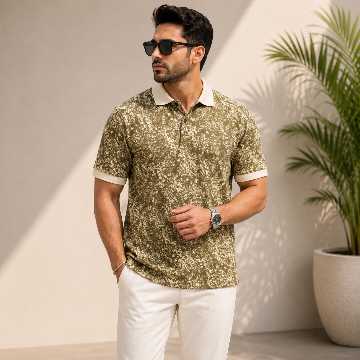 Multi Printed Collar Polo