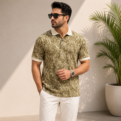Multi Printed Collar Polo