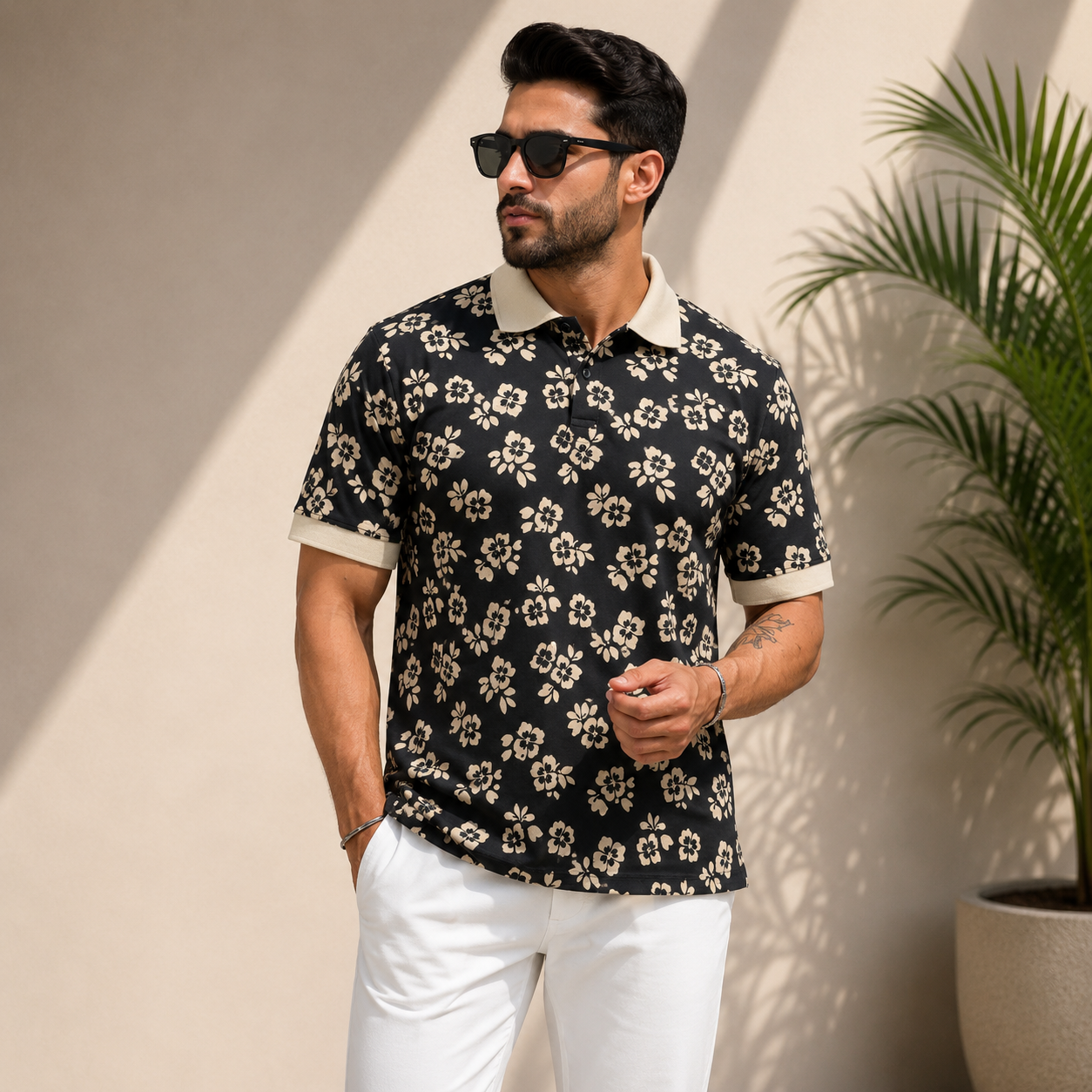 Multi Printed Collar Polo
