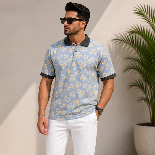Multi Printed Collar Polo