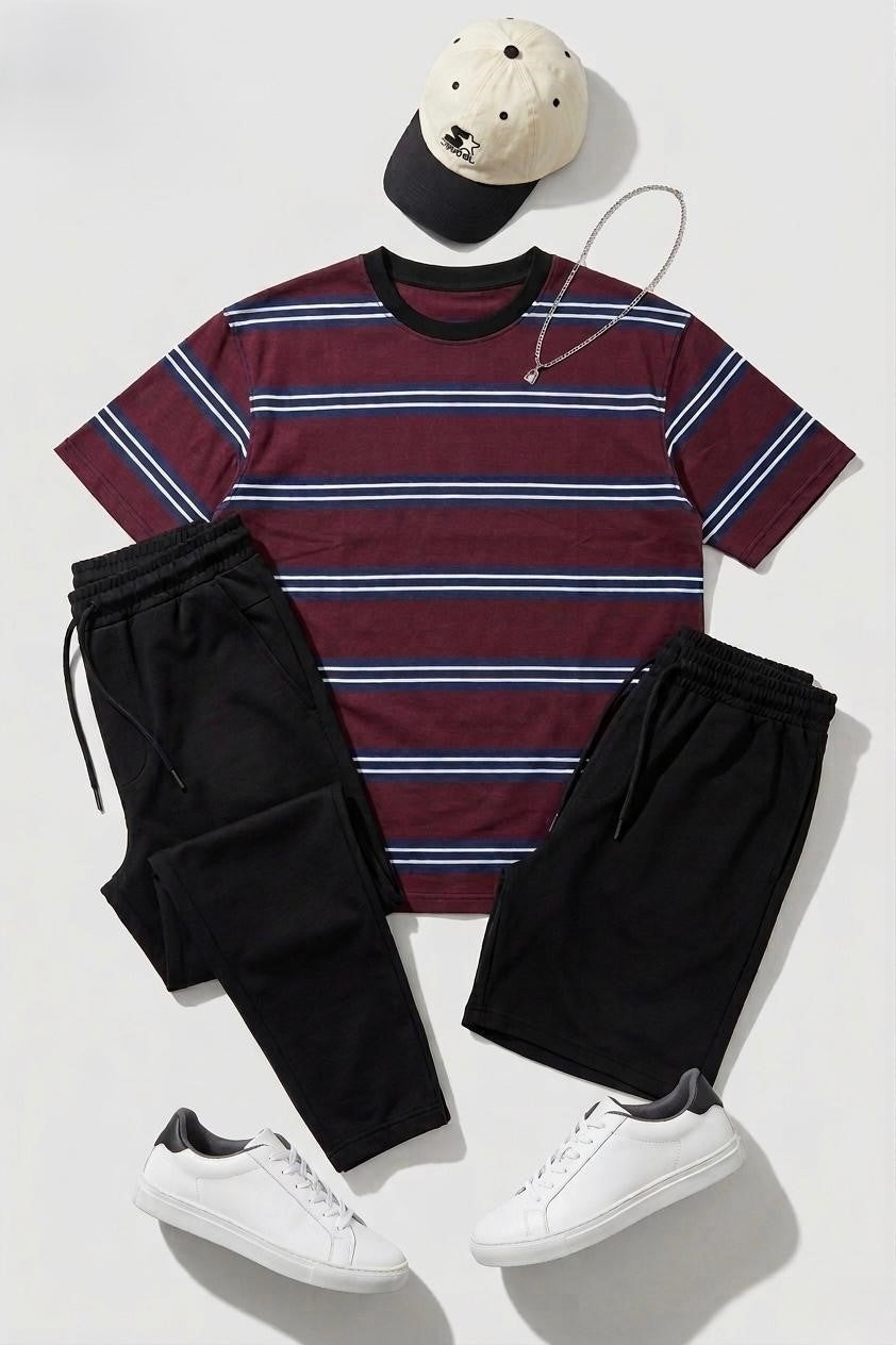 Strip Dropshoulder Style Track Suit