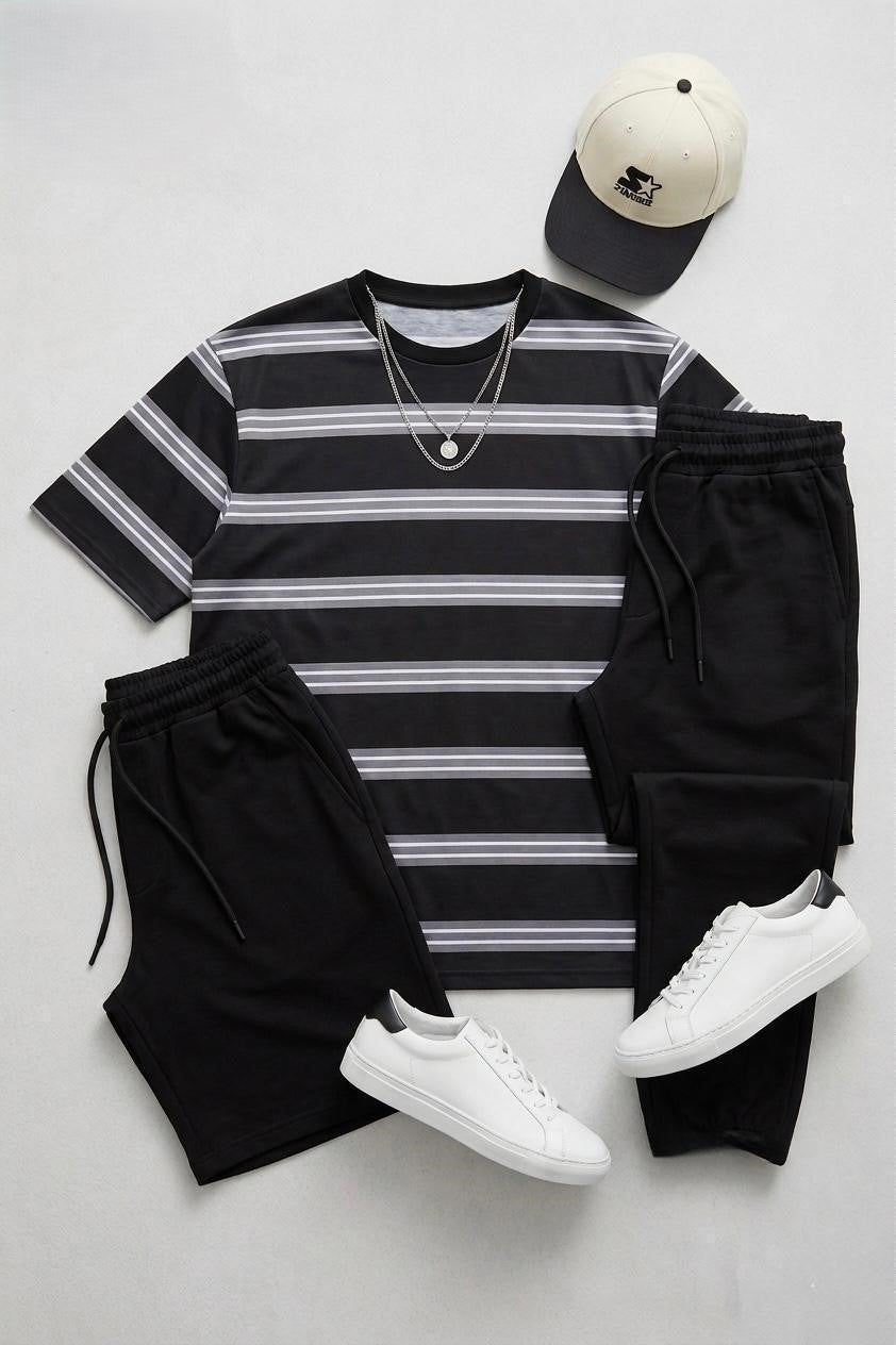 Strip Dropshoulder Style Track Suit