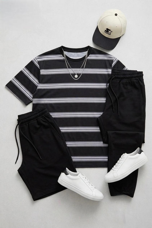 Strip Dropshoulder Style Track Suit