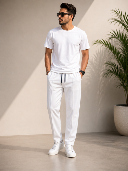 Pin Tag Straight Trousers